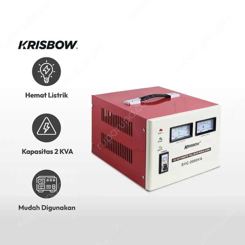 Jual Krisbow Analog Stabilizer Svc-2Kva - Merah Terbaru | Ruparupa