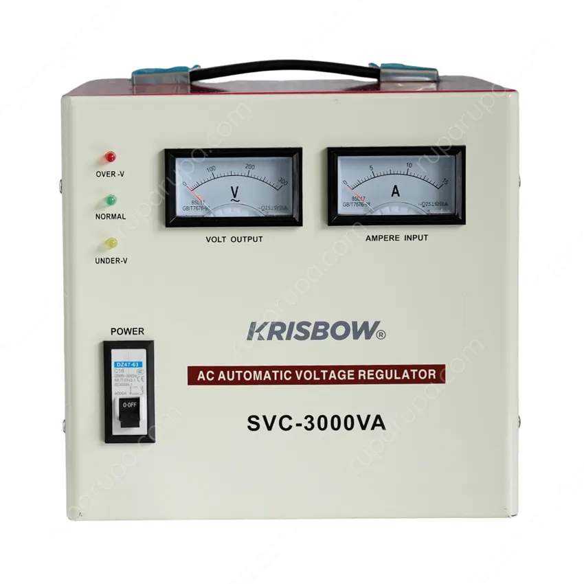 Jual Krisbow Analog Stabilizer Svc-3Kva - Merah Terbaru | Ruparupa