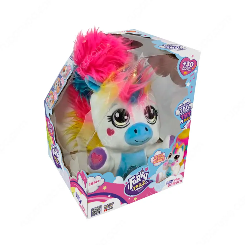 FuRRy TAiLS　ユニコーン ぶるぶるぬいぐるみおもちゃ　サイト品切れ Jual Jiggly Pets Boneka Furry Tails Unicorn Furr001Un Terbaru