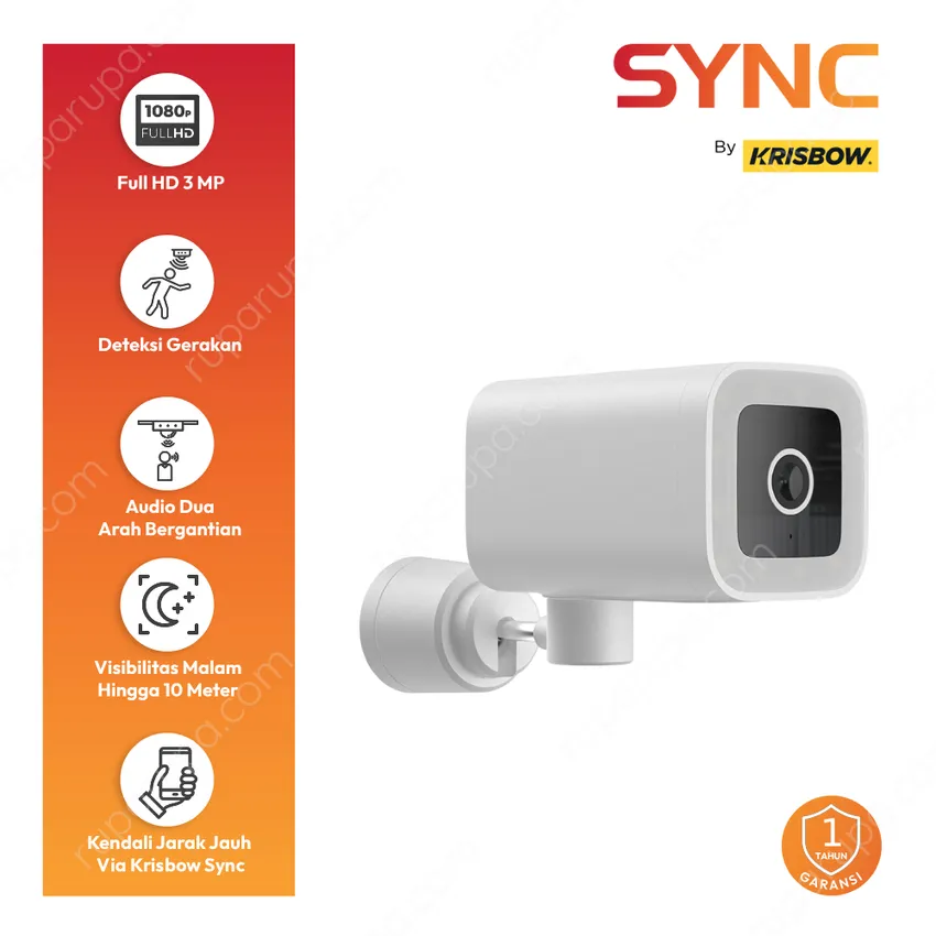 Krisbow Sync Smart Ip Camera Outdoor Wifi Pt Bullet T5p 3mp