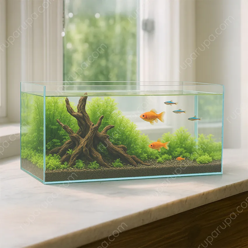 Jual Fishland 41 Ltr Aquarium Nano Straight Opc Transparan Terbaru