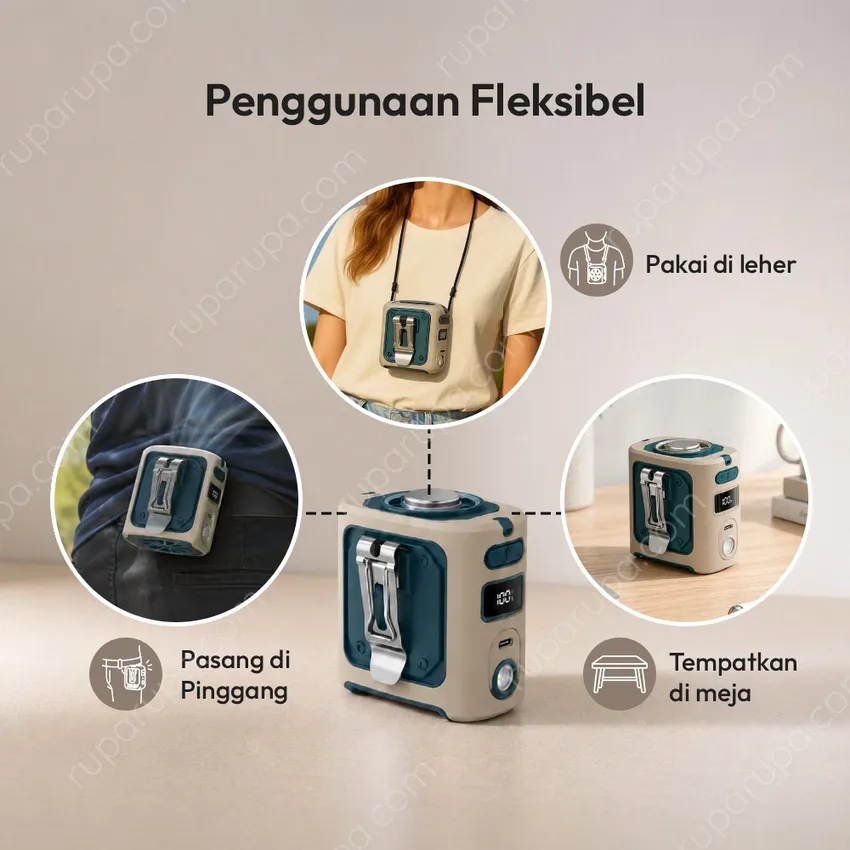 Azko Kipas Angin Klip Rechargeable