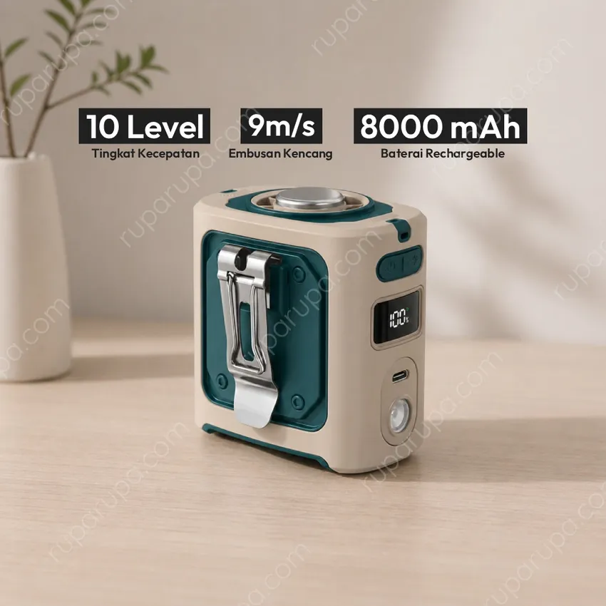 Azko Kipas Angin Klip Rechargeable