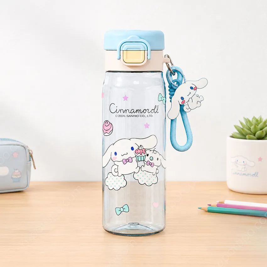 Sanrio Cinnamoroll Botol Minum Plastik 500 ml Transparan - Biru