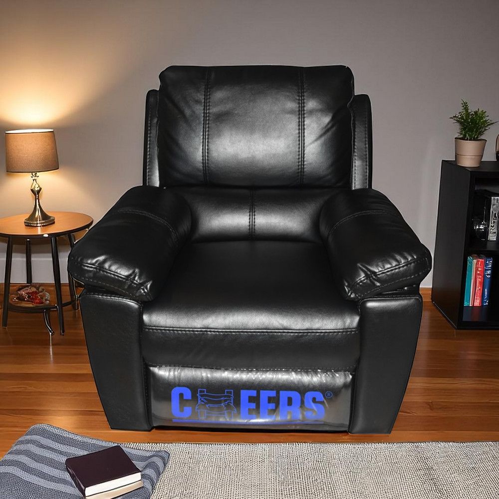 Cheers MC Belle Sofa Recliner Kulit 1 Seater - Hitam