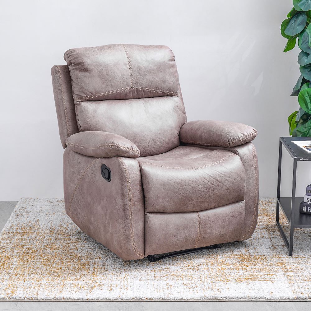 Informa Nathan Sofa Recliner Fabric 1 Seater - Cokelat
