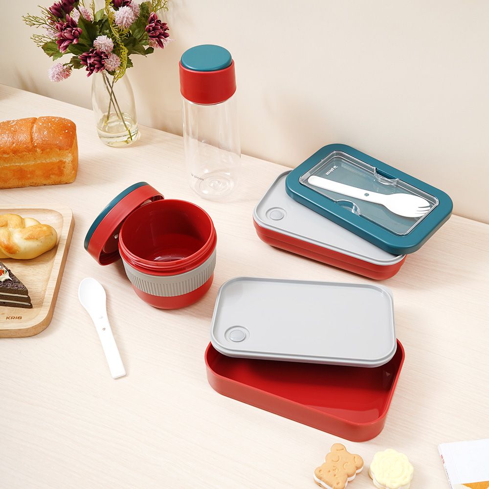 Picas Lunchie Kotak Makan Plastik Set 4 pcs - Hijau