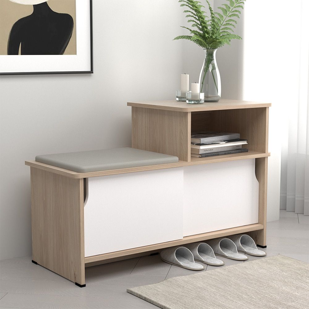 Informa Paul Kabinet Sepatu Oak - Cokelat/Putih