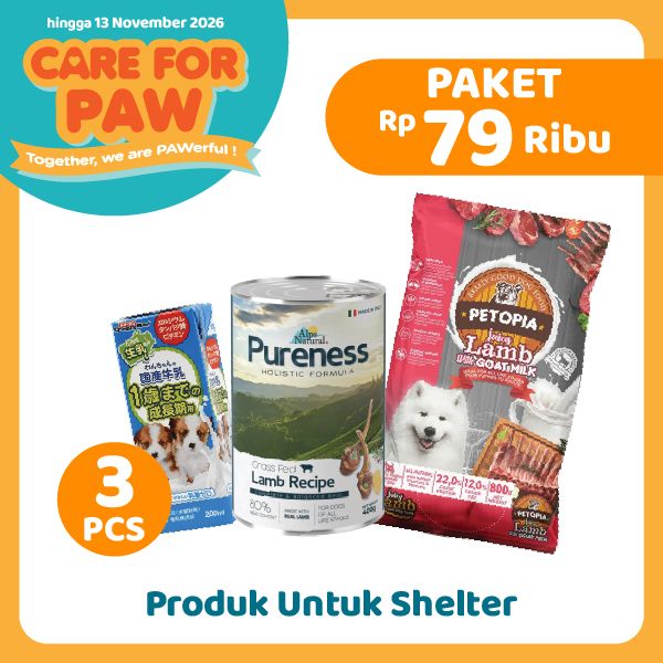 Care For Paw Paket-1 Makanan & Minuman Anjing Set 3 pcs