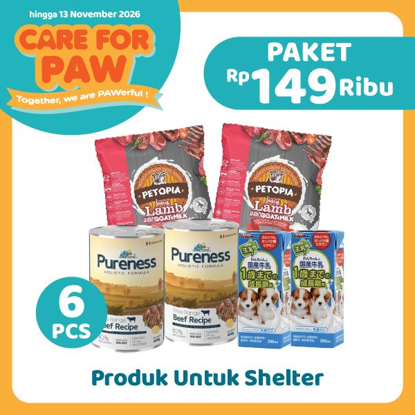 Care For Paw Paket-2 Makanan & Minuman Anjing Set 4 pcs