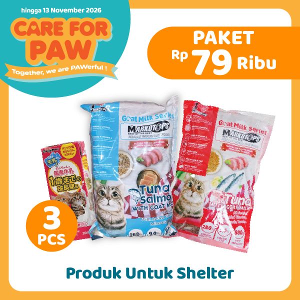 Care For Paw Paket-1 Makanan & Minuman Untuk Kucing Set 3 pcs