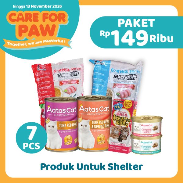 Care For Paw Paket-2 Makanan & Minuman Untuk Kucing Set 7 pcs
