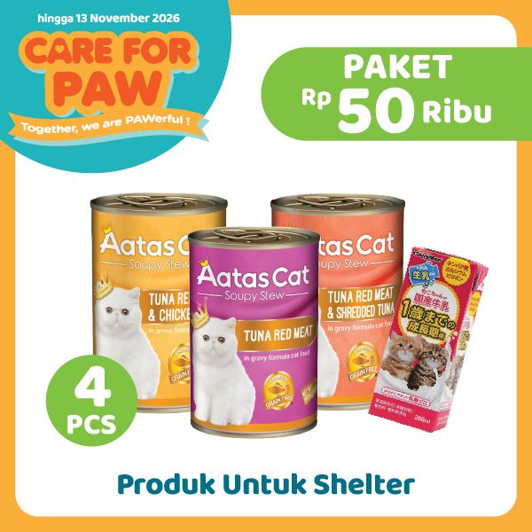 Care For Paw Makanan & Minuman Untuk Kucing Set 4 pcs