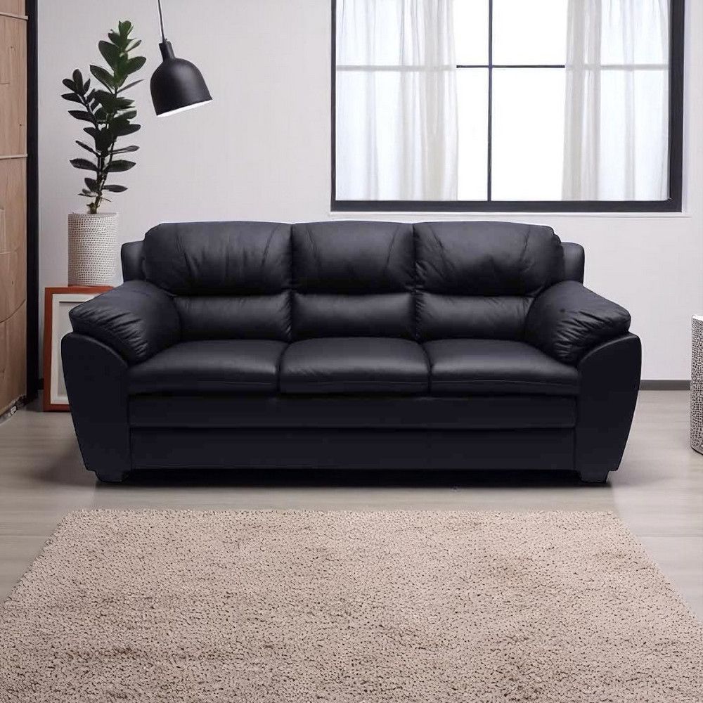 Informa Ziva Sofa Kulit 3 Seater - Hitam