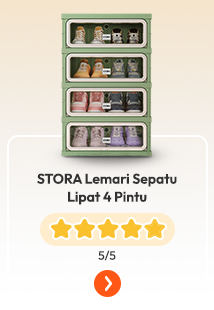STORA Lemari Sepatu Lipat 4 Pintu