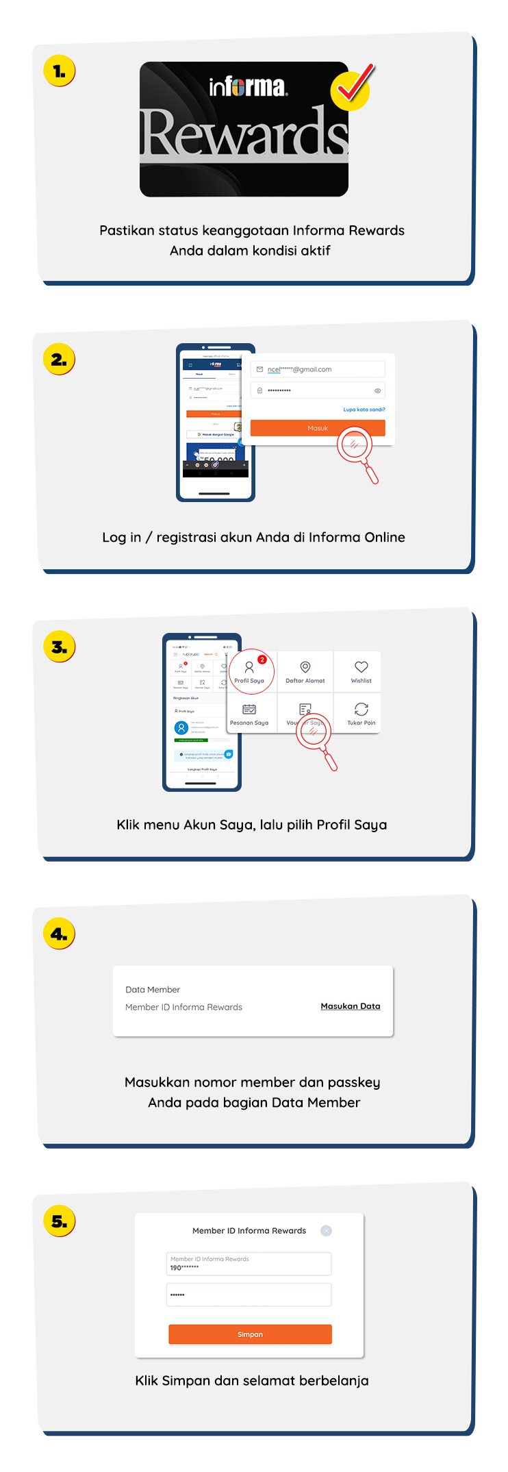 Cara Input Member