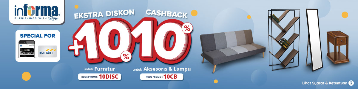 Informa Ekstra Diskon 10 Cashback 10 Ruparupa